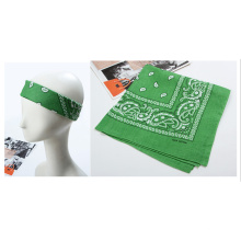 Custom Made Green Paisley Cowboy Bandannas Headscarf